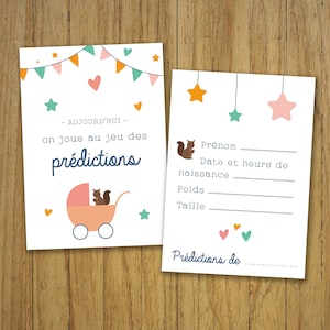 Card game prognosis, annimation babyshower, birth predictions, baby, pregnancy