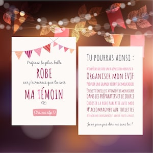 Carte témoin mariage, veux-tu être ma temoin, demande témoin, question, annonce