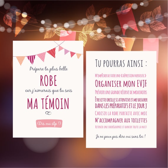 Carte demande témoin - annonce mariage - veux-tu être mon témoin - témoin  de mariage