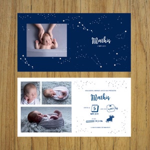 Announce birth, star sky, blue stars, night