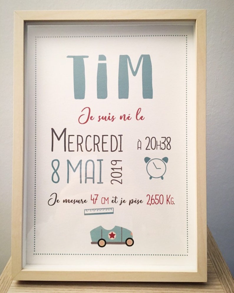 Cartaz de nascimento personalizado, decoração de quarto, presente de nascimento, bebê, moldura imagem 3