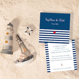 Invitation baptism marin, stationery birth, sailor sea, baby, pregnancy
