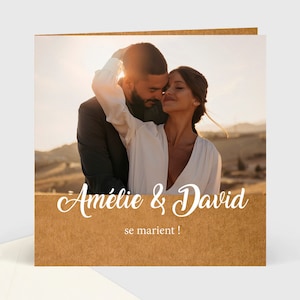 Invito a nozze chic, elegante e vintage, kraft