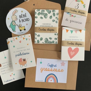 Schwangerschaftsbox – Meilensteinkarten Monat für Monat + „Baby an Bord“-Aufkleber – Geschenk für werdende Mama