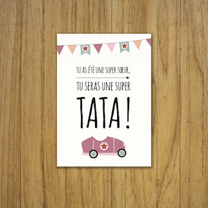 Carta ad gravidanza, nonno nonna, zio tata, auto, vintage immagine 9