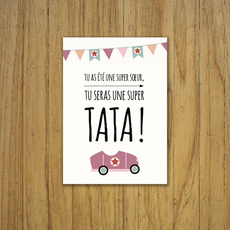 Carta ad gravidanza, nonno nonna, zio tata, auto, vintage immagine 9