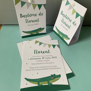Ballotins dragées crocodile, birthday baptism, dragees box, deco, table