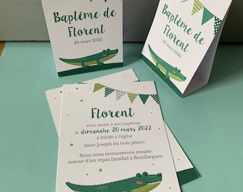 Ballotins dragées crocodile, birthday baptism, dragees box, deco, table