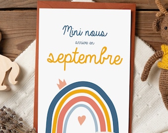 Pregnancy announcement card, good news, rainbow, announcement