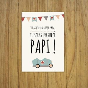 Carta ad gravidanza, nonno nonna, zio tata, auto, vintage immagine 7