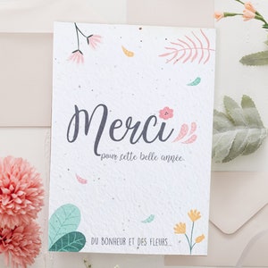 Gezaaide plantkaart, dank u meesteres, dank u oppas, bloemen, zaden