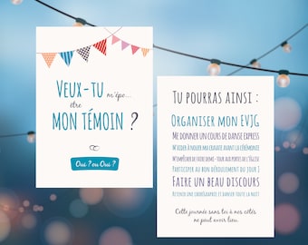 Carte témoin mariage, Veux-tu être mon témoin, demande témoin, homme, annonce