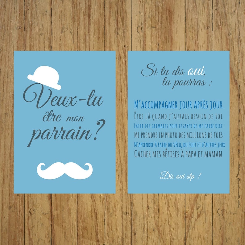 Carte demande marraine, Veux-tu être ma marraine, parrain marraine, faire-part, baptême Carte Parrain