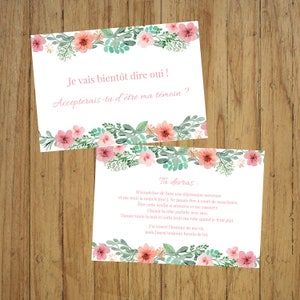 Wedding witness card, do you want to be my temoin, witness request, country, chic