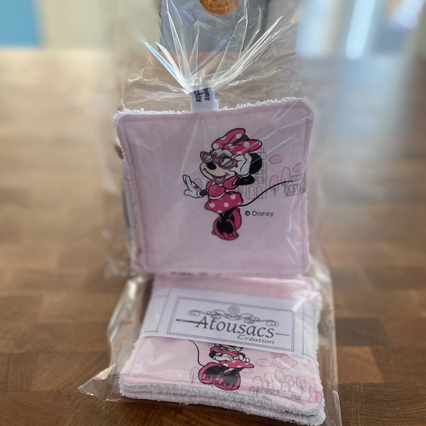 4 lingettes réutilisables Minnie