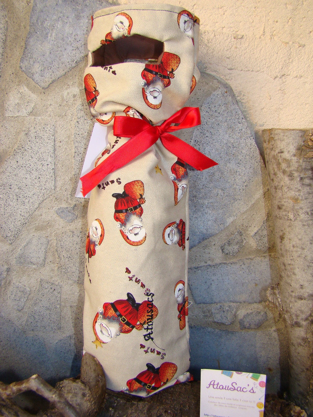 À Saisir Idée Cadeau Sac à Bouteille en Tissus Style Doggy Wine