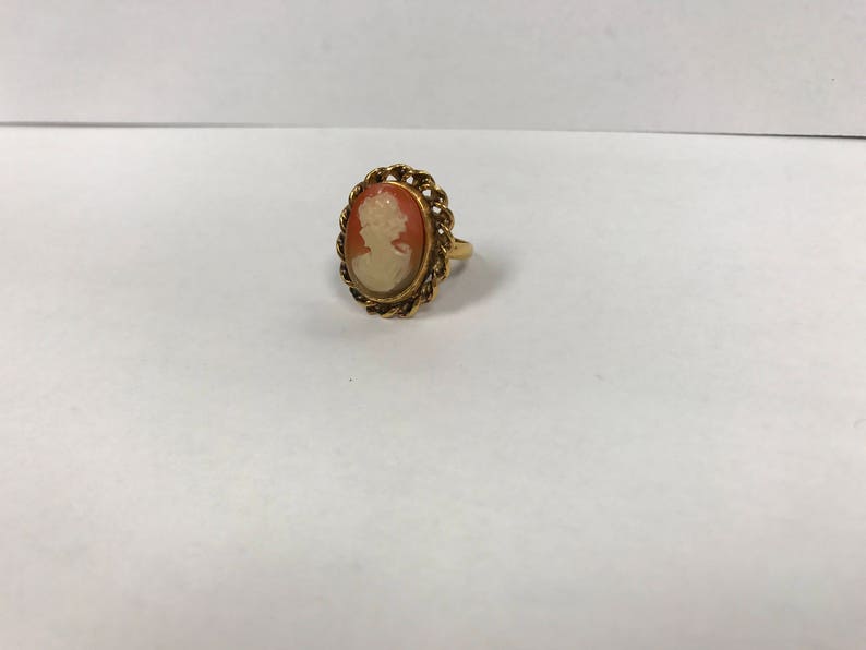 Vintage Costume Jewelry Cameo Ring image 8