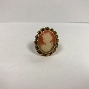 Vintage Costume Jewelry Cameo Ring image 7