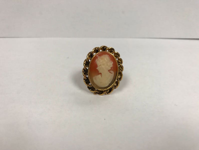 Vintage Costume Jewelry Cameo Ring image 7