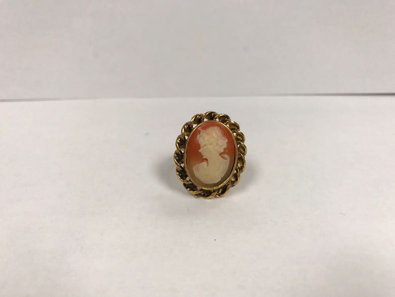 Vintage Costume Jewelry Cameo Ring image 6