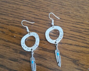 Boucles d'oreilles métal argenté