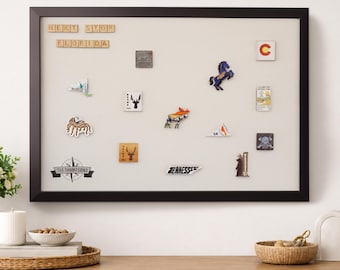 Magnetic Travel Board Wall Display – Large Framed Canvas Magnet Board