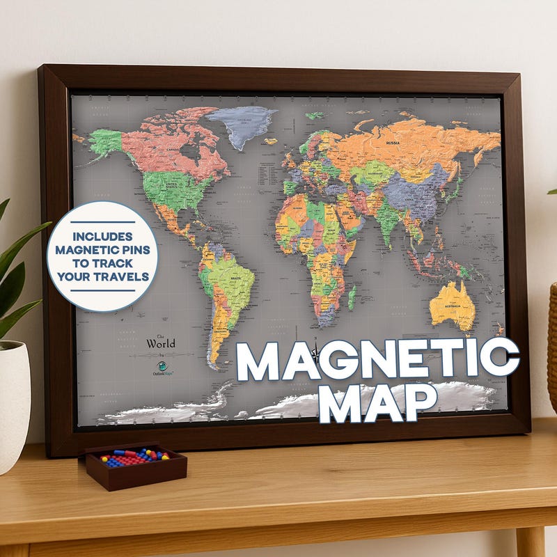 Travel Magnet World Map - Etsy
