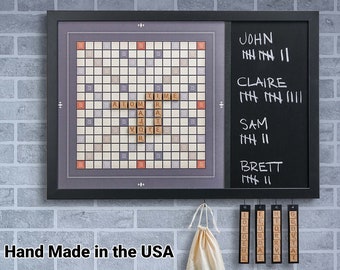 Magnetic Wall Scrabble Board | Handcrafted functional game room decor perfect for families, gifts, home and office decoration