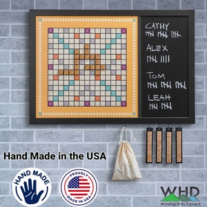 Magnetic Hanging Scrabble Game | Retro & Classic Style | Wall scrabble game display in a game room, game wall, home, or office decor