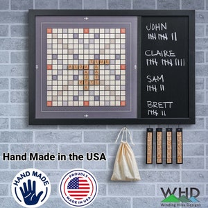 Magnetic Wall Scrabble Board | Handcrafted functional game room decor perfect for families, gifts, home and office decoration
