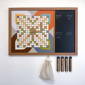 Magnetyczna plansza do gry w stylu Mid-Century Modern: rodzinna sztuka ścienna