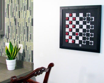 Magnetic Checkers Game |  Our unique wall checkers game is a perfect functional conversation piece adding fun to any room.