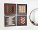 Magnetic Canvas Games | Chess | Backgammon | Checkers | Tic Tac Toe | Board Game | Game Room Decor | Unique Wall Decor | Modern