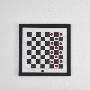 Magnetic Game Room Decor Chess Set Backgammon Board Checkers Set Tic Tac Toe Board Functional Wall Decor B&W Wall Art image 5