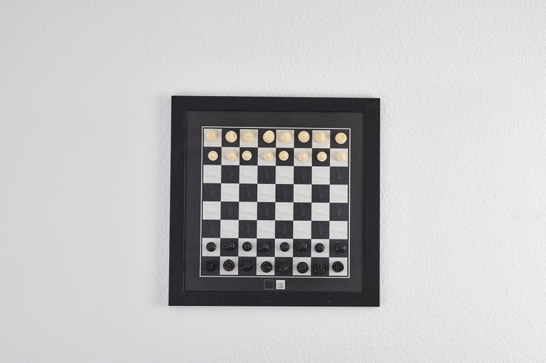 Magnetic Game Room Decor Chess Set Backgammon Board Checkers Set Tic Tac Toe Board Functional Wall Decor B&W Wall Art image 2