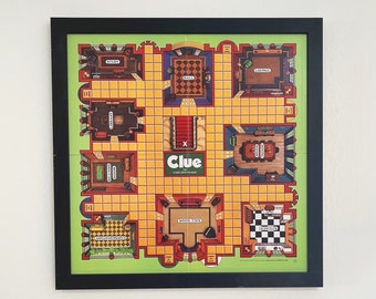 Clue Board Game | Unique Home Decor | Board Game Wall | Clue Functional Wall Art | Room Decoration | Family Fun Night |