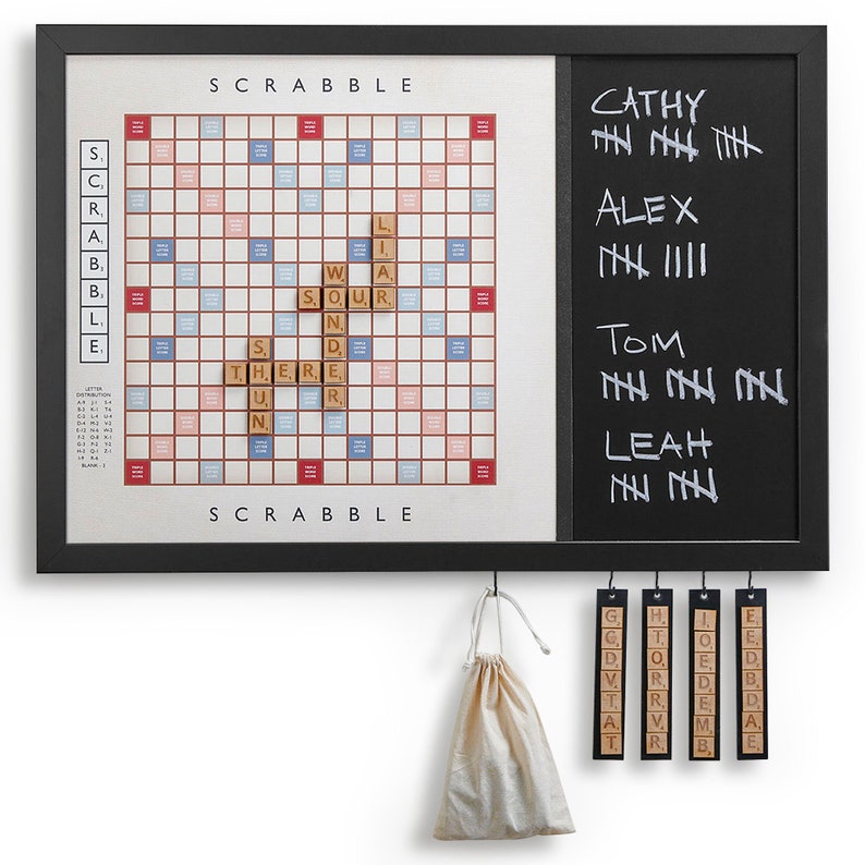 Magnetic Scrabble Game Beach or Classic Family Night Game Room Decor Scrabble Board Unique Wall Decor image 10