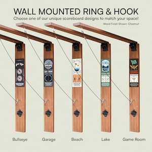 Ring and Hook Game | 5 Different Designs | LED lights & personalized designs | Outdoor Game | Ring Toss | Yard Games | Man Cave | Chestnut
