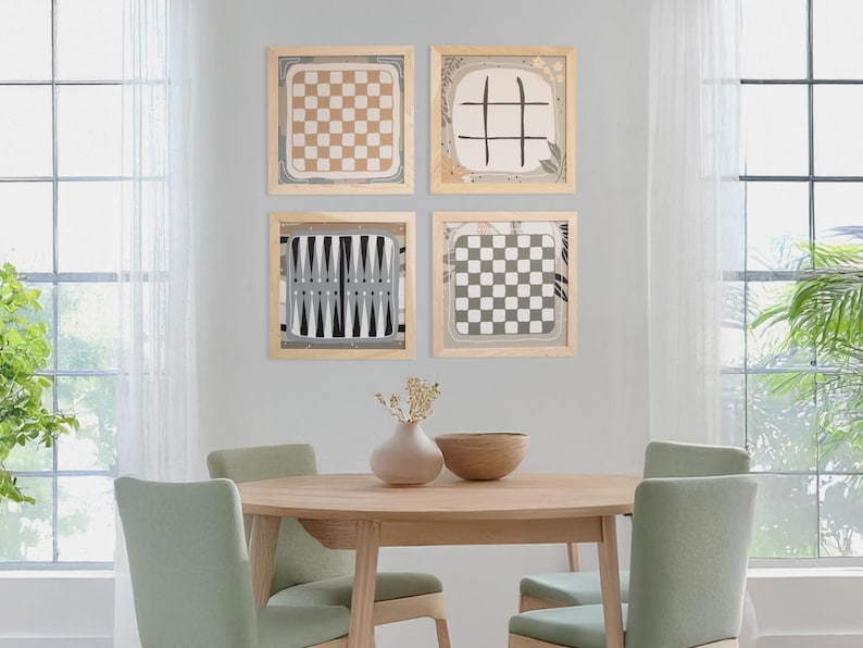 Boho Checkers Magnetic Zen Board Game Set: Boho Wall Art, Chess, Checkers - Etsy