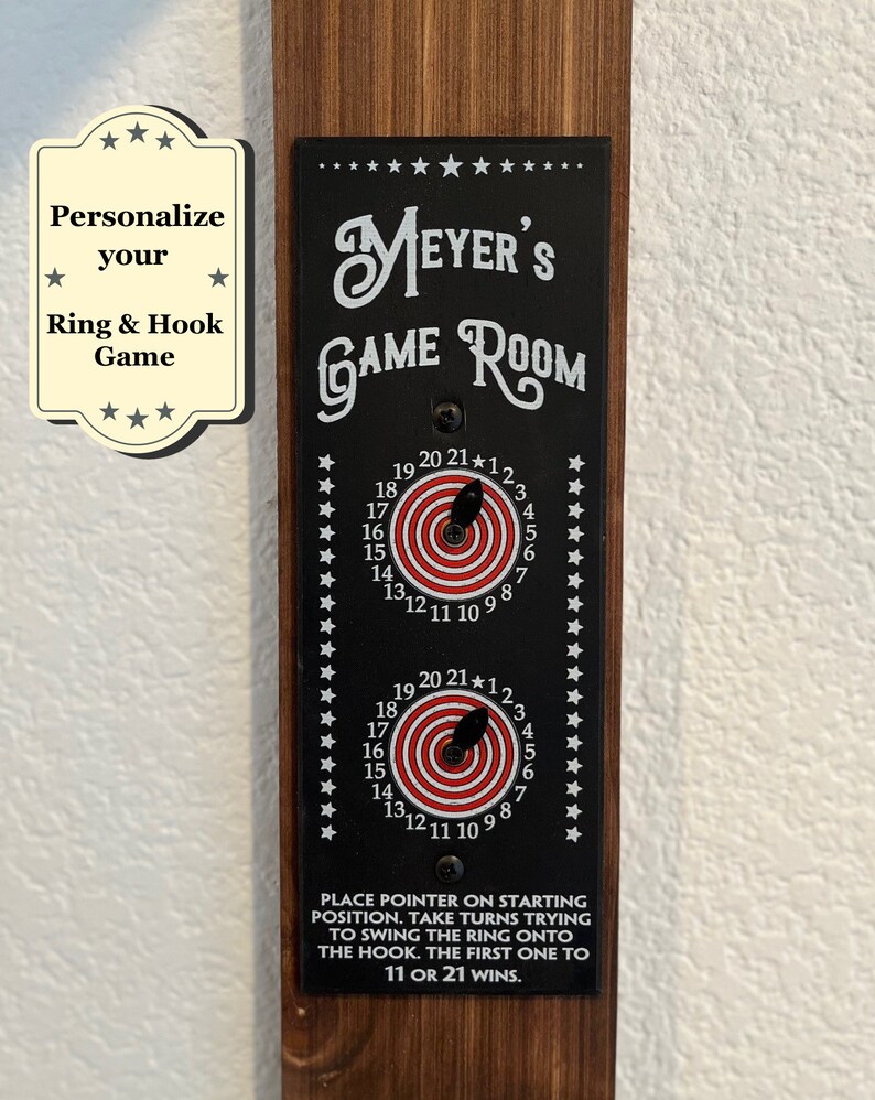 Ring and Hook Game | LED lights & personalized designs, folds easily, a great add to your home bar or man cave decor.