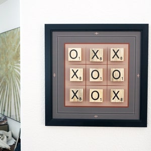 Combo set of four games and Scrabble Modern Functional Magnetic Canvas Chess Decor Checker Set Tic tac toe Wall Art Backgammon Art image 9