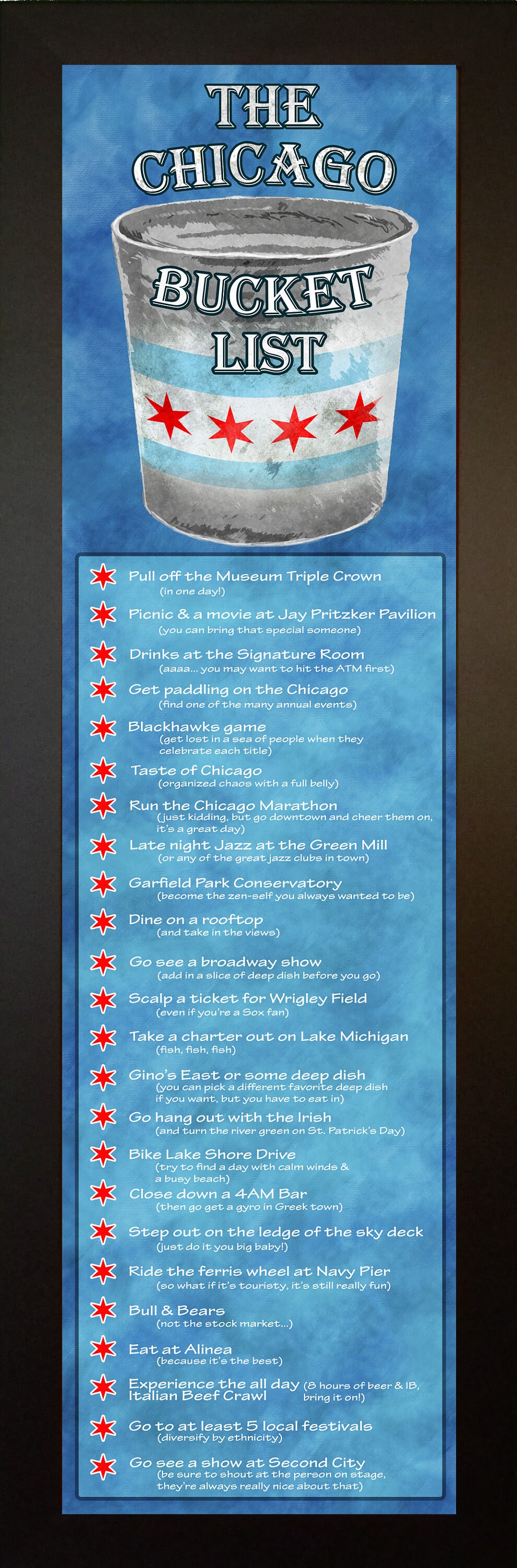 Chicago Bucket List Chicago Bucket List Etsy