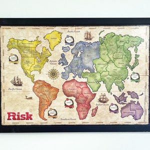 Risk Wall Art Hanging Risk Functional Art Game Wall Decor Game Room Decor Family Fun Night Home Decoration image 1