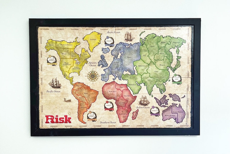 Risk Wall Art Hanging Risk Functional Art Game Wall Decor Game Room Decor Family Fun Night Home Decoration image 1