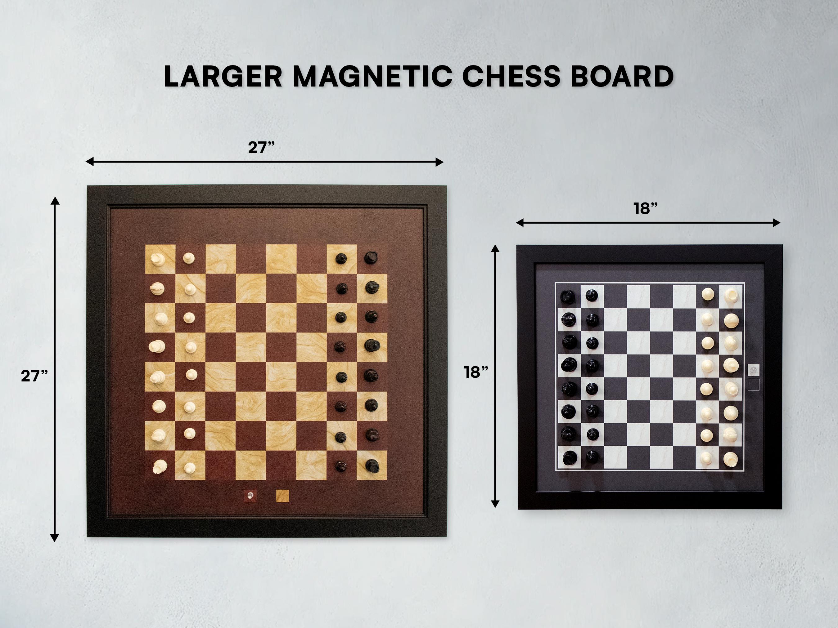 Set di scacchi magnetici da parete: decorazione in legno