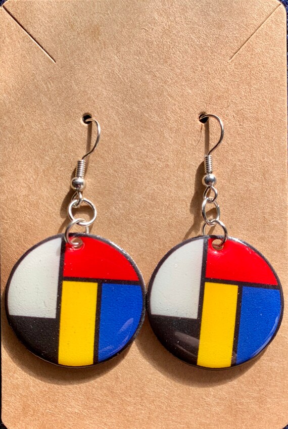 Circle block best sale earrings