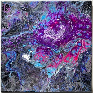 Abstract Galaxy Acrylic Pour Painting, Abstract Art, Modern Art, Original Painting on Stretched Canvas, Outer Space