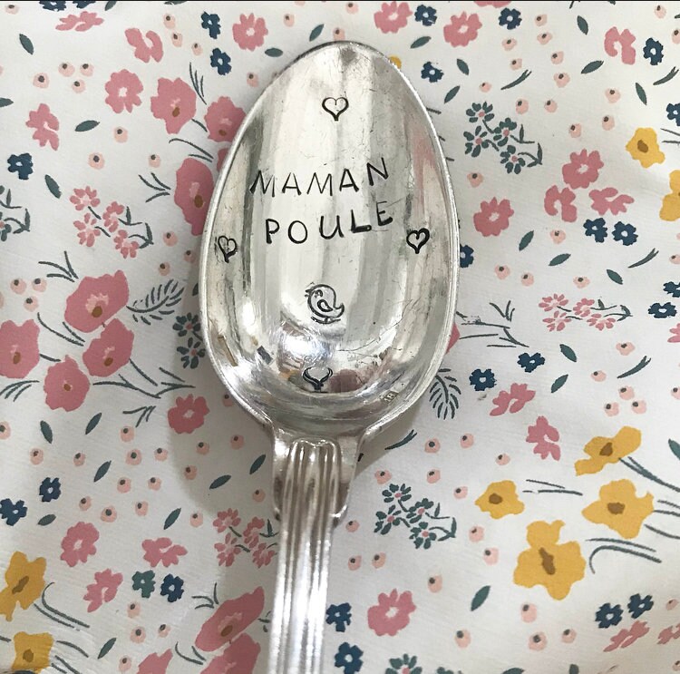 Cuillère Gravée Maman Poule