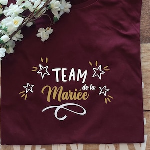 GOLD colored evjf t-shirt, team bride, EVJF team, Bride&#39;s team, bride&#39;s witness, Bachelor party; wedding party