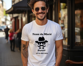 Personalisiertes EVG-T-Shirt + Datum + Vorname des Bräutigams, Junggesellenabschied, Geschenk für den zukünftigen Bräutigam, Hochzeitsgeschenke, EVG-Party